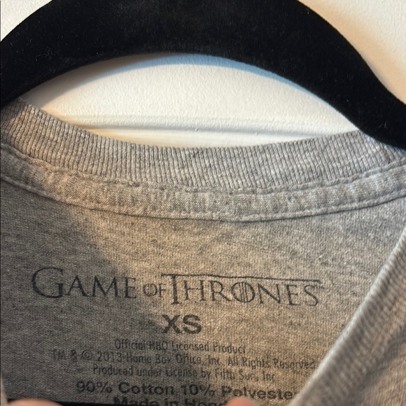 Game of Thrones Gray Graphic Fitted Short Sleeve T-Shirt - Picture 2 of 6